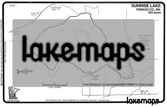 Chisago County, MN - SUNRISE - Lakemap - 11113