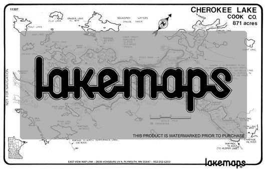 Cook County, MN - CHEROKEE (BWCA) - Lakemap - 11307