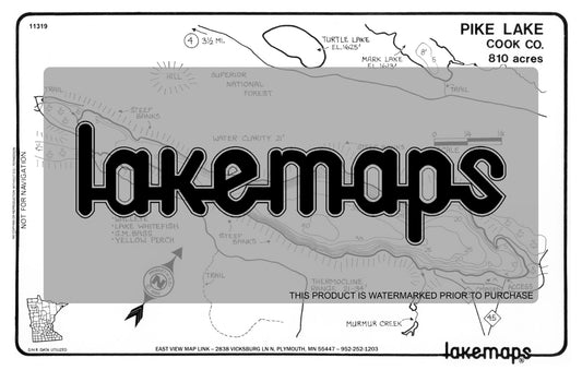 Cook County, MN - PIKE - Lakemap - 11319