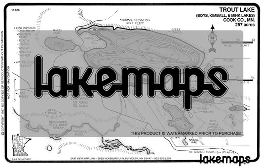 Cook County, MN - TROUT - Lakemap - 11328