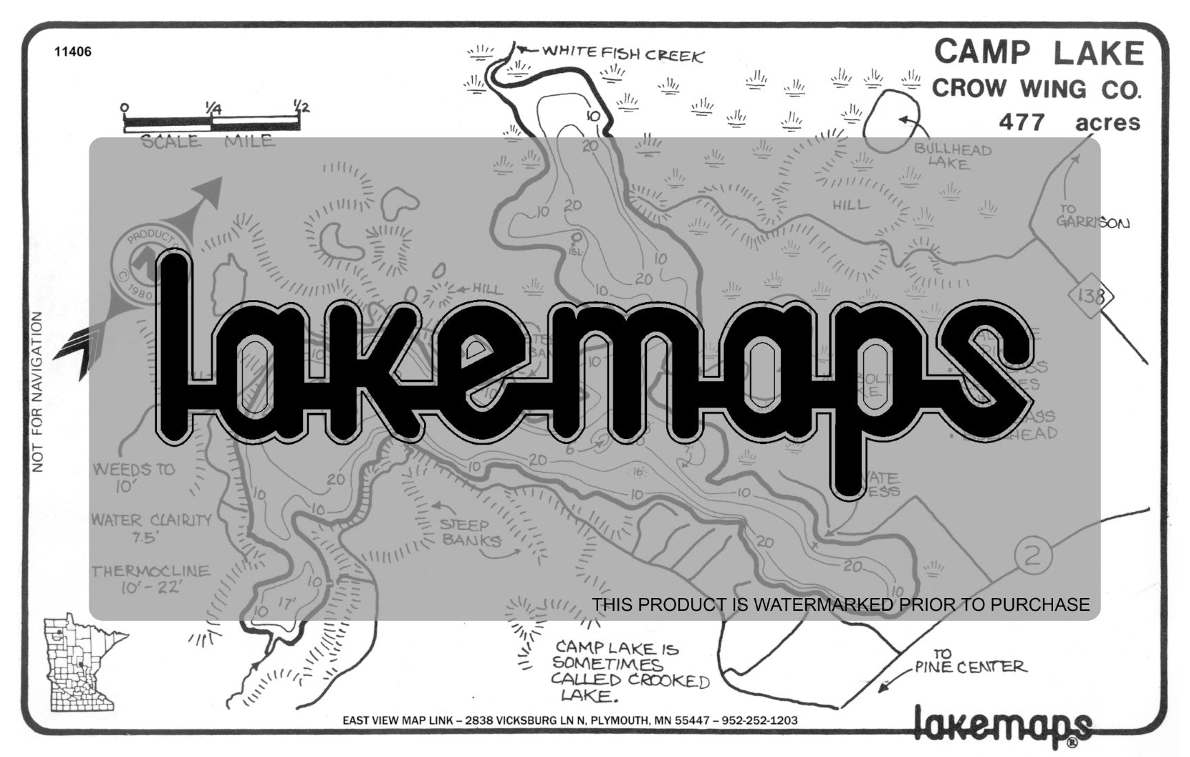 Crow Wing County, MN - CAMP - Lakemap - 11406