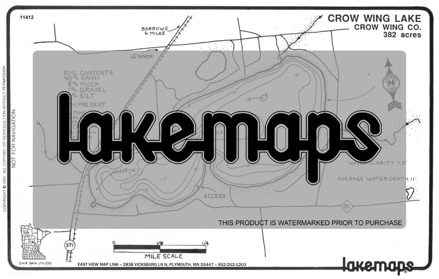 Crow Wing County, MN - CROW WING - Lakemap - 11412