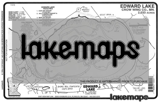 Crow Wing County, MN - EDWARD - Lakemap - 11415