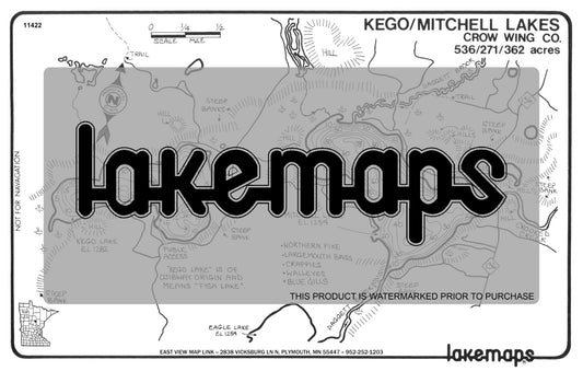 Crow Wing County, MN - KEGO / Mitchell - Lakemap - 11422