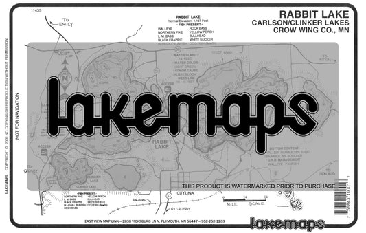 Crow Wing County, MN - RABBIT - Lakemap - 11435