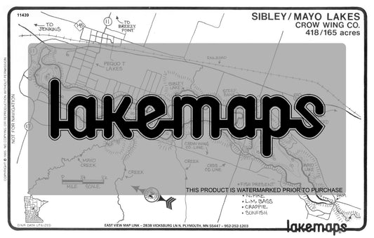 Crow Wing County, MN - SIBLEY / Mayo - Lakemap - 11439