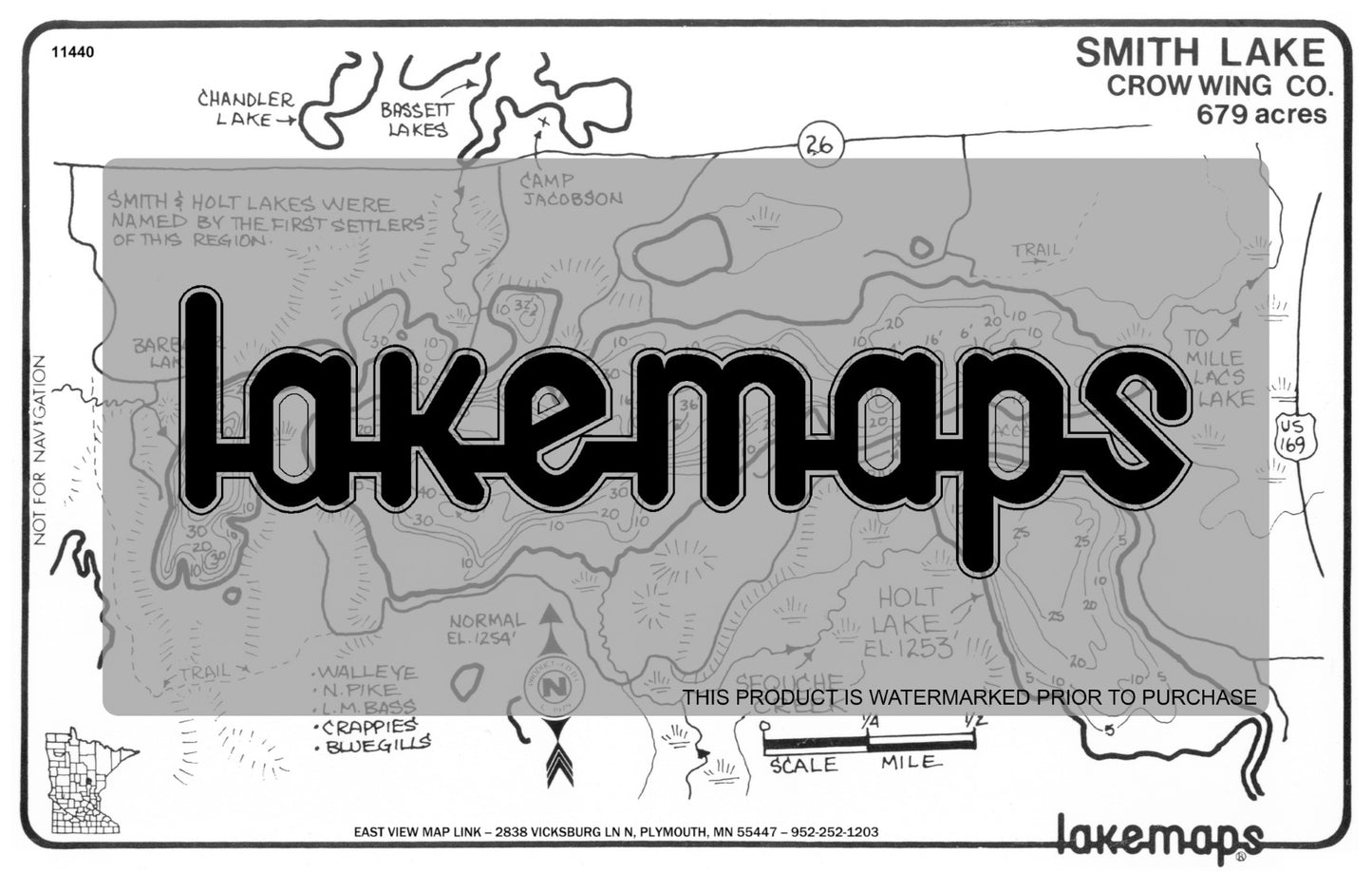 Crow Wing County, MN - SMITH - Lakemap - 11440