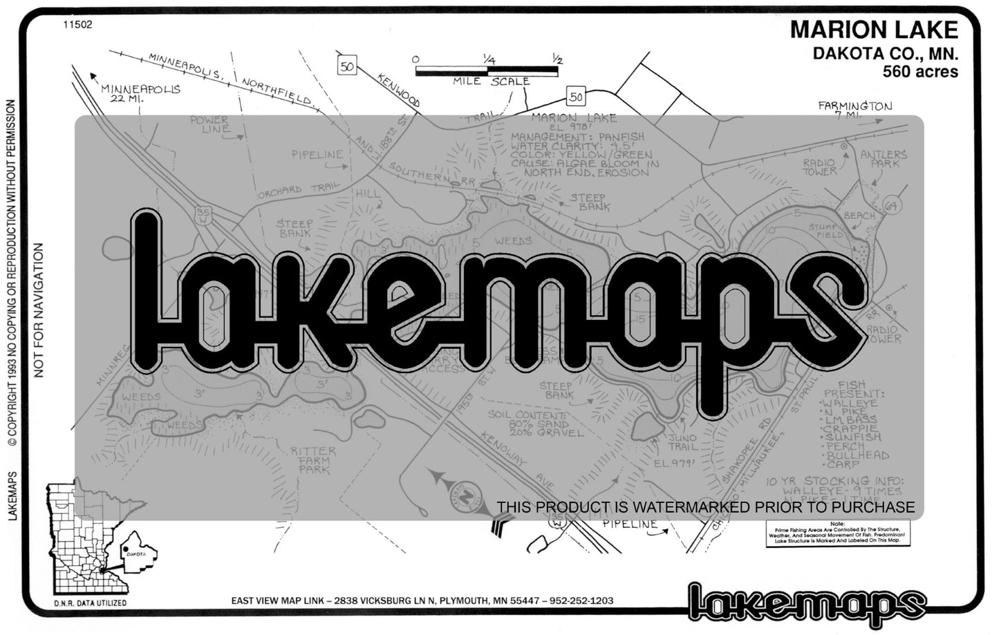 Dakota County, MN - MARION - Lakemap - 11502