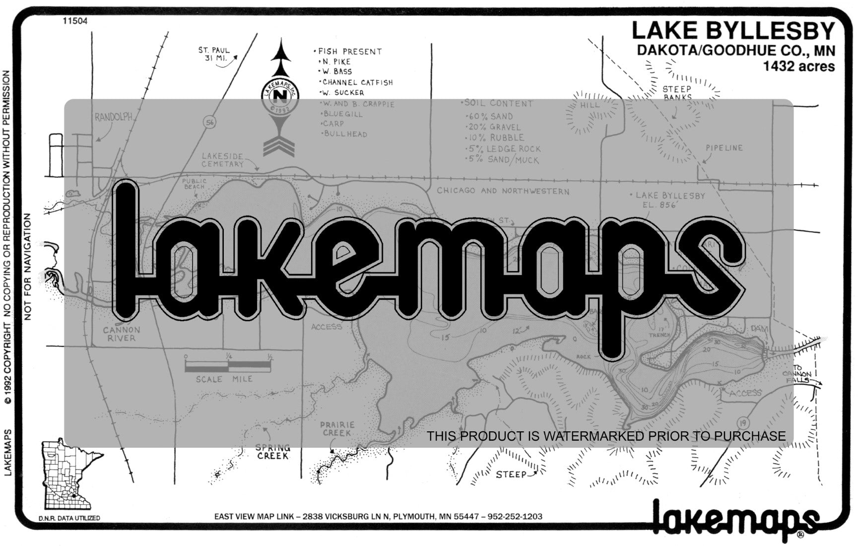 Dakota County, MN - BYLLESBY - Lakemap - 11504