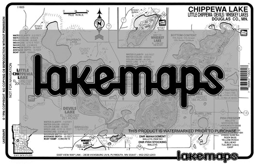 Douglas County, MN - CHIPPEWA / L. CHIPPEWA / Devils - Lakemap - 11603