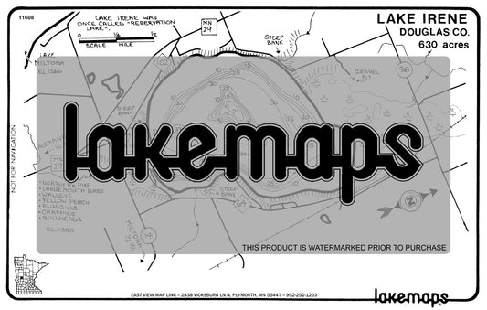 Douglas County, MN - IRENE - Lakemap - 11608