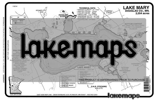 Douglas County, MN - MARY - Lakemap - 11614