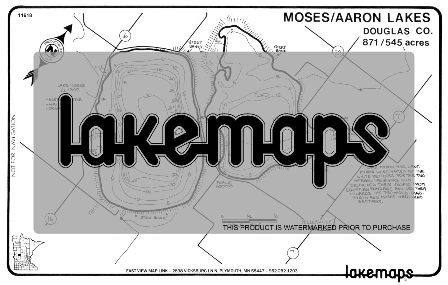 Douglas County, MN - MOSES /  Aaron - Lakemap - 11618