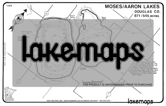 Douglas County, MN - MOSES /  Aaron - Lakemap - 11618