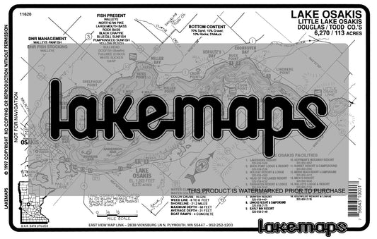 Douglas County, MN - OSAKIS / Little Osakis - Lakemap - 11620