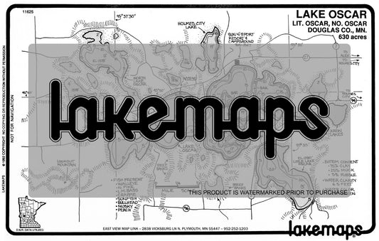 Douglas County, MN - OSCAR /  L. Oscar - Lakemap - 11625