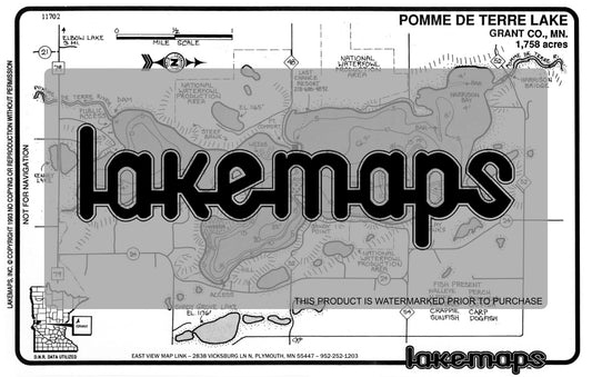 Grant County, MN - POMME DE TERRE - Lakemap - 11702