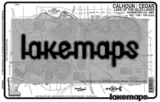 Hennepin County, MN - CALHOUN /  Cedar /  Lk. of Isles - Lakemap - 11802