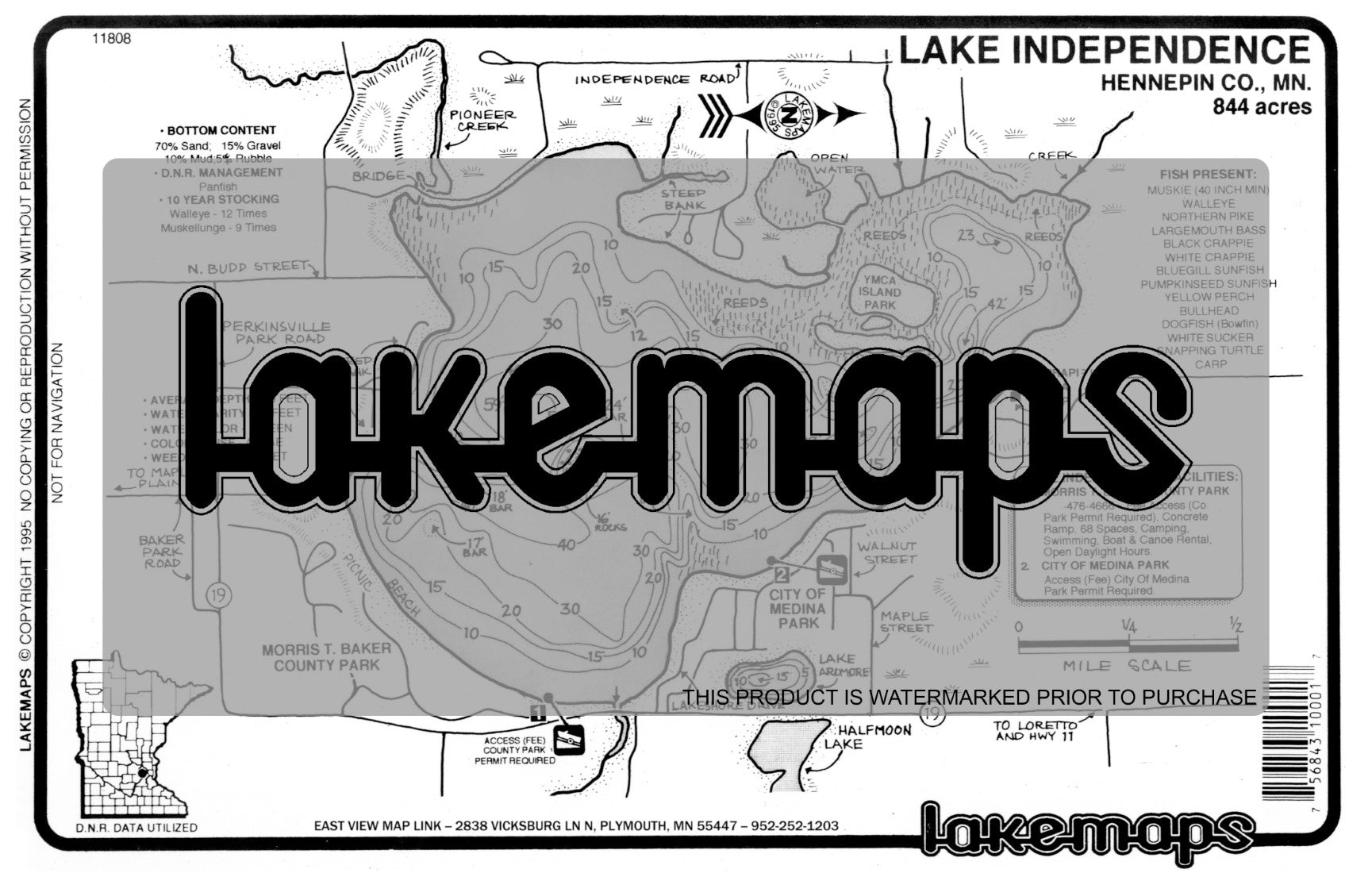 Hennepin County, MN - INDEPENDENCE - Lakemap - 11808