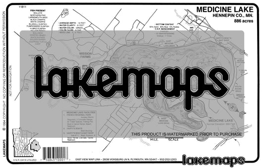 Hennepin County, MN - MEDICINE - Lakemap - 11811