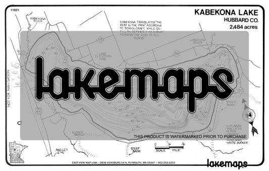 Hubbard County, MN - KABEKONA - Lakemap - 11921