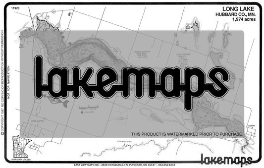 Hubbard County, MN - LONG - Lakemap - 11923