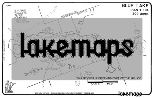 Isanti County, MN - BLUE - Lakemap - 12001