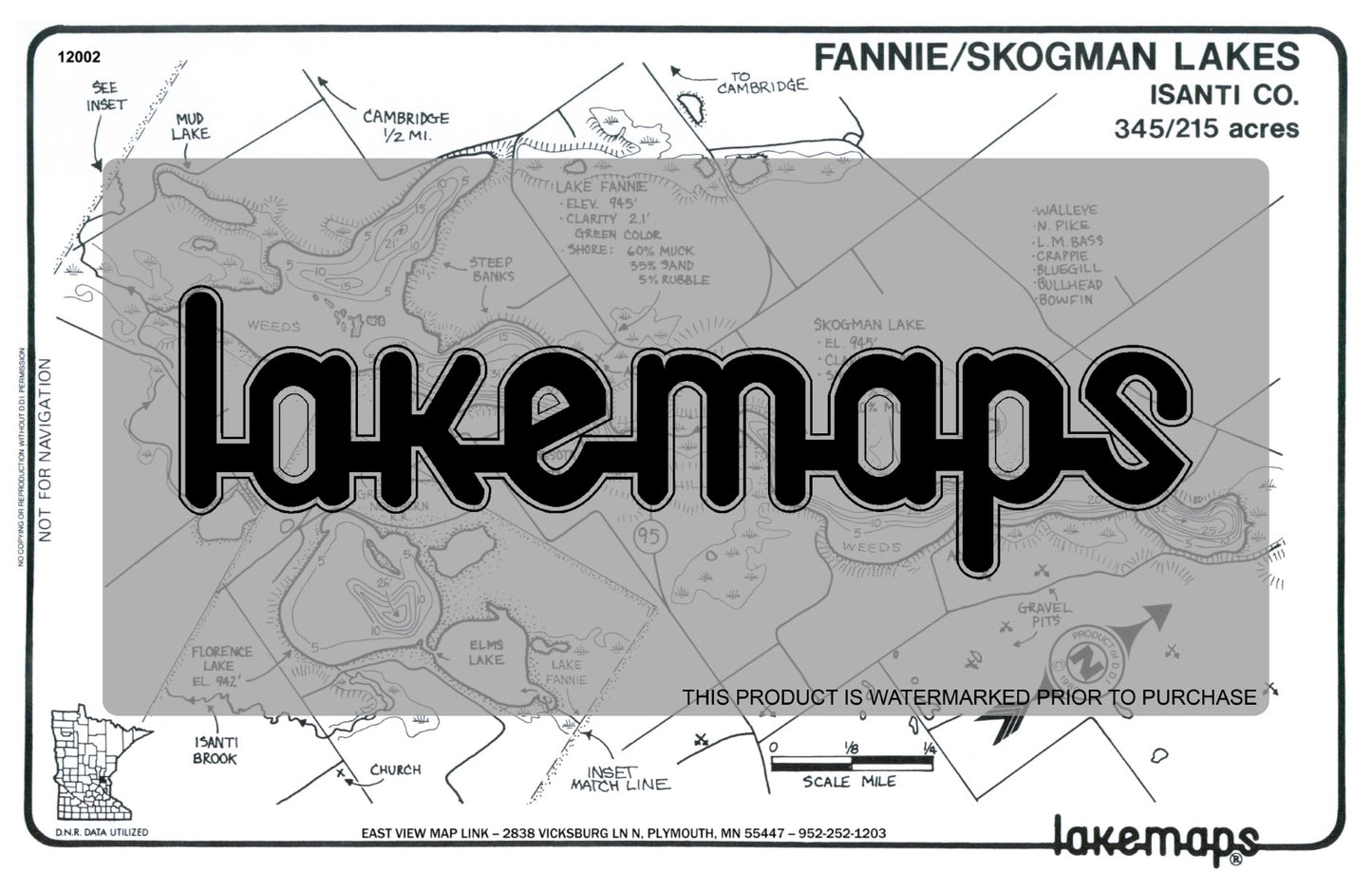 Isanti County, MN - FANNIE / Skogman - Lakemap - 12002