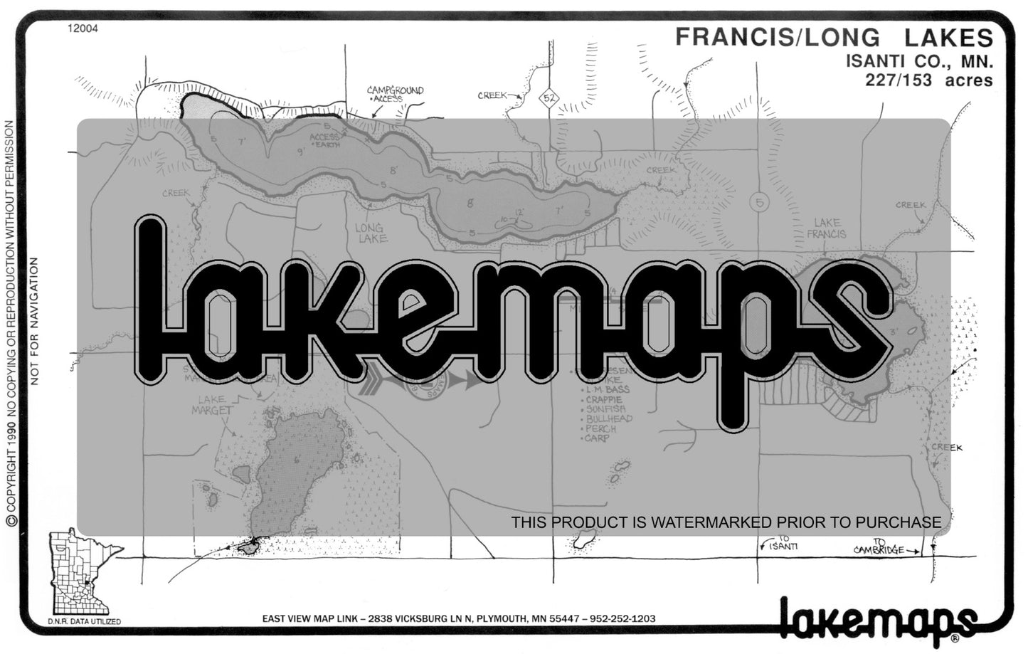 Isanti County, MN - LONG /  Francis - Lakemap - 12004