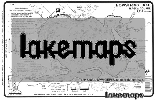 Itasca County, MN - BOWSTRING - Lakemap - 12106