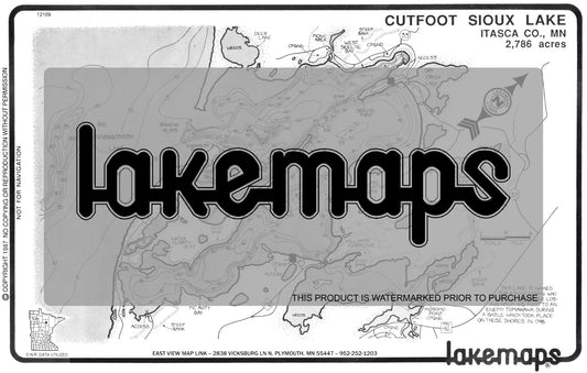 Itasca County, MN - CUTFOOT SIOUX - Lakemap - 12109