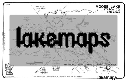 Itasca County, MN - MOOSE (near Northhome) - Lakemap - 12121