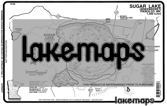 Itasca County, MN - SUGAR - Lakemap - 12129