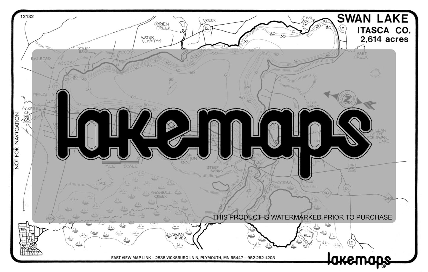 Itasca County, MN - SWAN - Lakemap - 12132