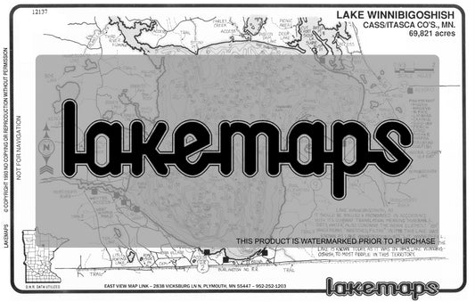 Itasca County, MN - Winnibigoshish Gen. Guide - Lakemap - 12137