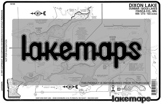 Itasca County, MN - DIXON / Dunbar - Lakemap - 12145