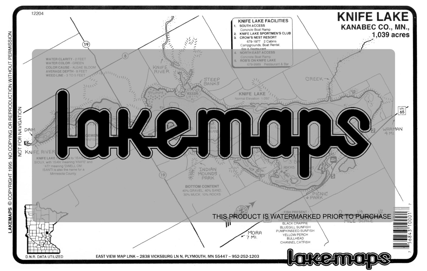 Kanabec County, MN - KNIFE - Lakemap - 12204