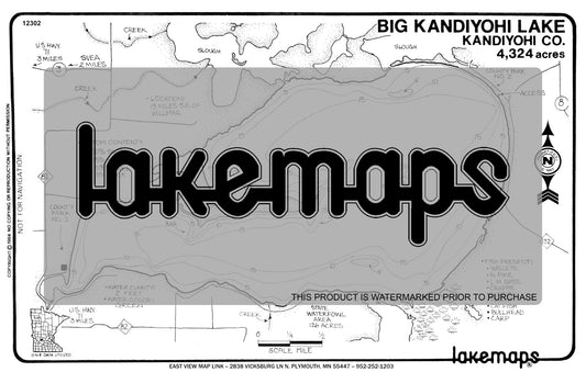 Kandiyohi County, MN - BIG KANDIYOHI - Lakemap - 12302