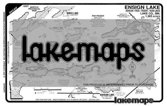 Lake County, MN - ENSIGN (BWCA) - Lakemap - 12507