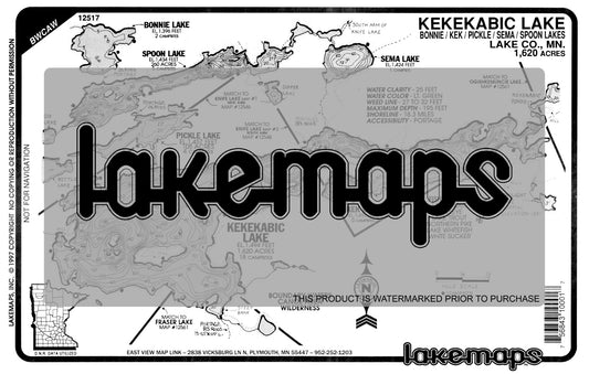 Lake County, MN - KEKEKABEC  (BWCA) - Lakemap - 12517