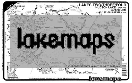 Lake County, MN - LAKES TWO, THREE, & FOUR - Lakemap - 12519