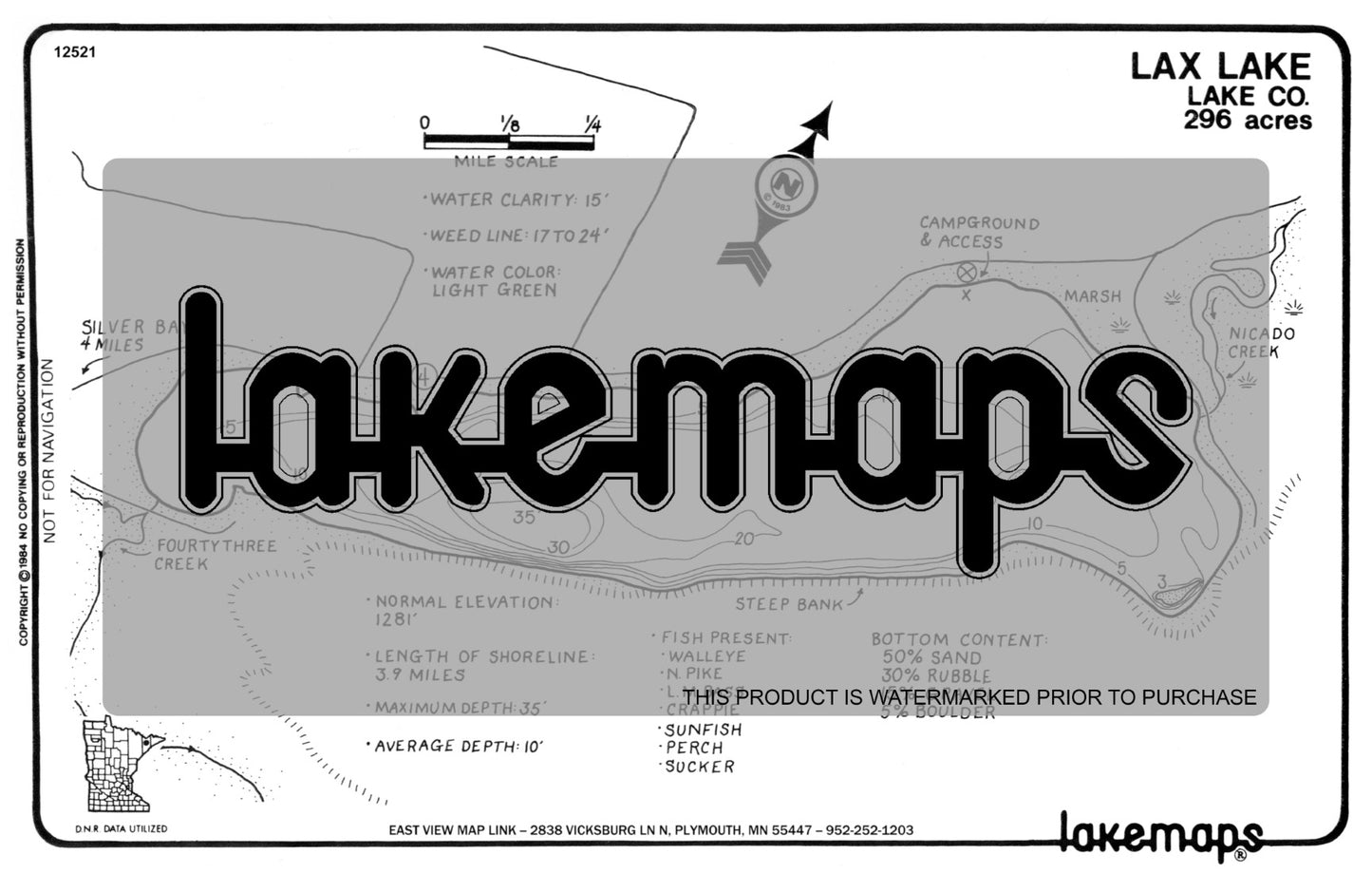 Lake County, MN - LAX - Lakemap - 12521