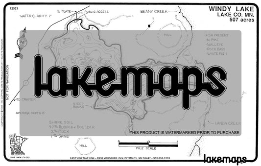 Lake County, MN - WINDY - Lakemap - 12533