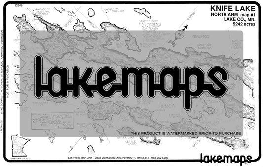 Lake County, MN - Knife Lake - map 1  -KNIFE (West Arm) - Lakemap - 12546