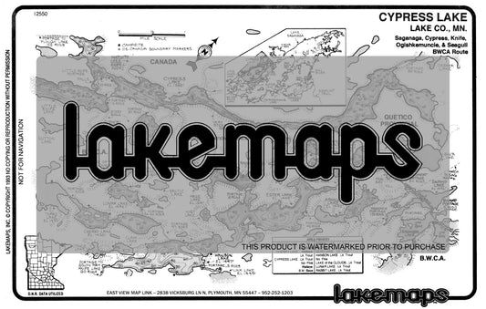 Lake County, MN - CYPRESS (U.S.- Border) (BWCA) - Lakemap - 12550