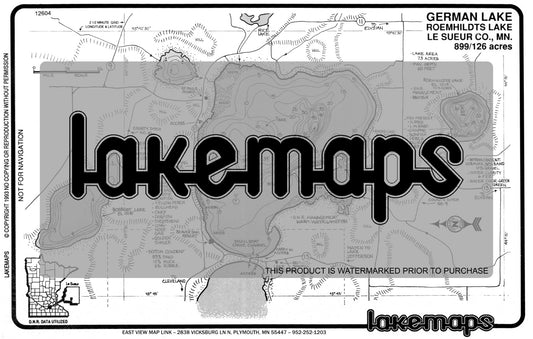 Le Sueur County, MN - GERMAN / Roemhildts - Lakemap - 12604