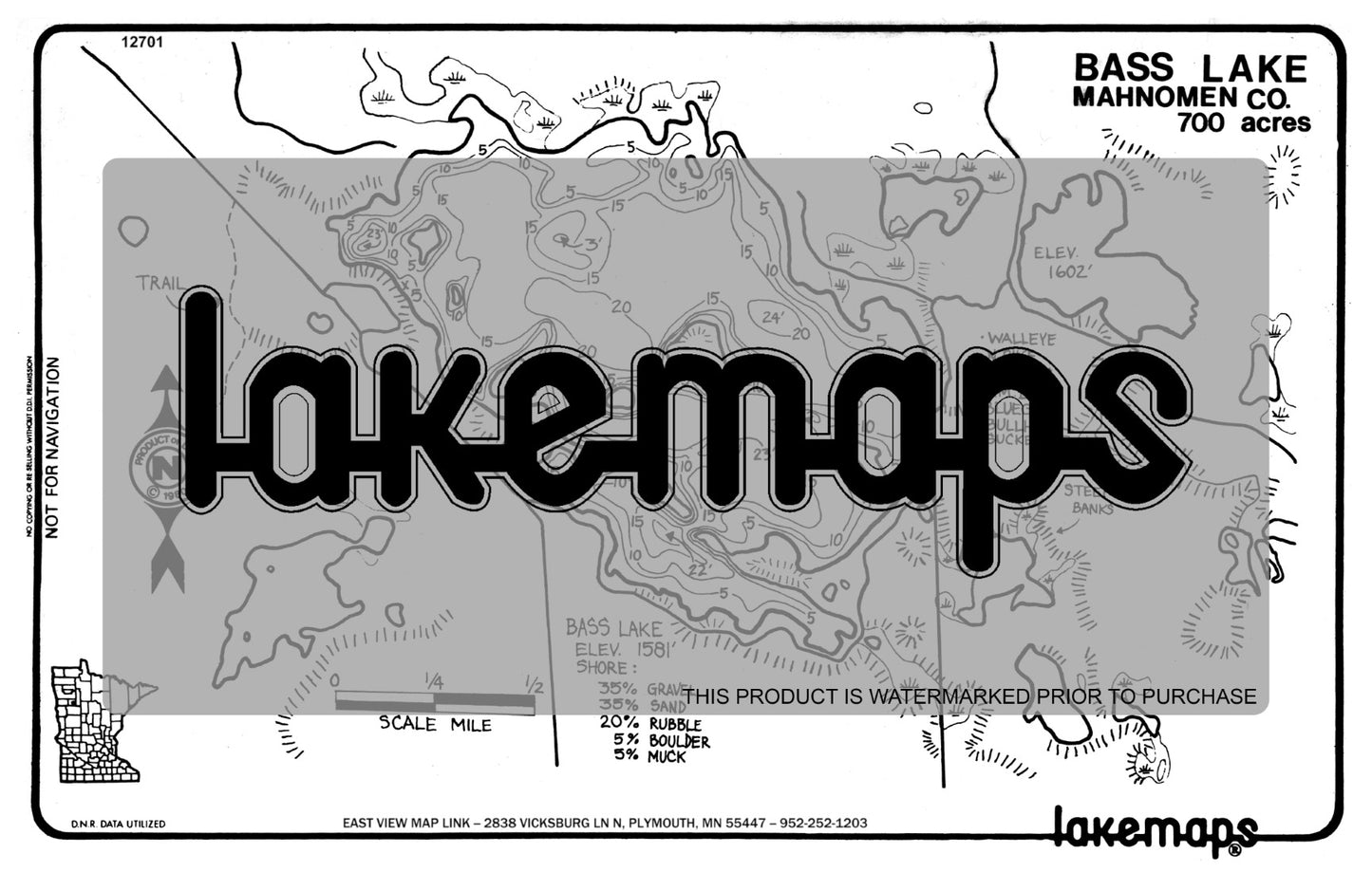 Mahnomen County, MN - BASS - Lakemap - 12701