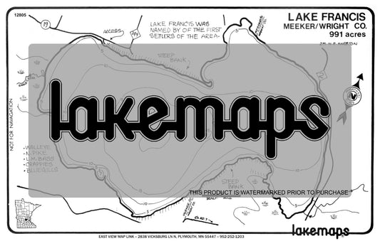 Meeker County, MN - FRANCIS - Lakemap - 12805