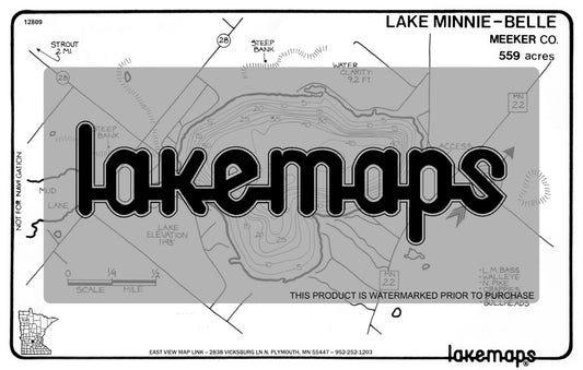 Meeker County, MN - MINNE BELLE - Lakemap - 12809