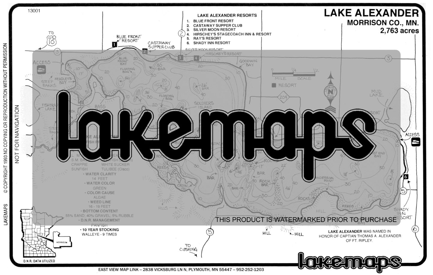 Morrison County, MN - ALEXANDER - Lakemap - 13001